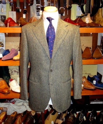 リベラーノ Liverano 秋冬 ライトツイード毛ホームスパン織り柄ジャケット 48 灰 Artigiano Ciao