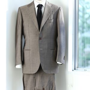 【アットリーニ  Cesare Attolini】春夏 モヘア60%毛グレースーツ 48 艶茶灰色{sold out thanks!}