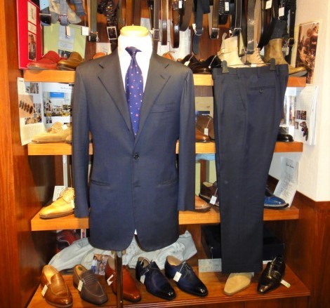 キトン Kiton】合い物 150sウール生地ネイビースーツ 46～48 [sold out 