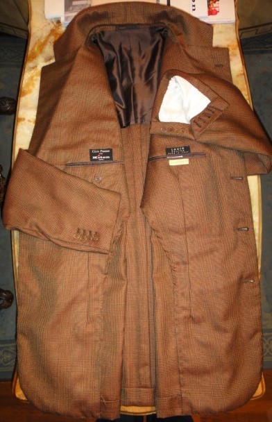 キトン Kiton】合い物 カシミヤ100％グレンチェック柄ジャケット 52 茶 