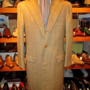 Caruso 46 ブラウン ヘリンボーン コート イタリア グリーン カルーゾ