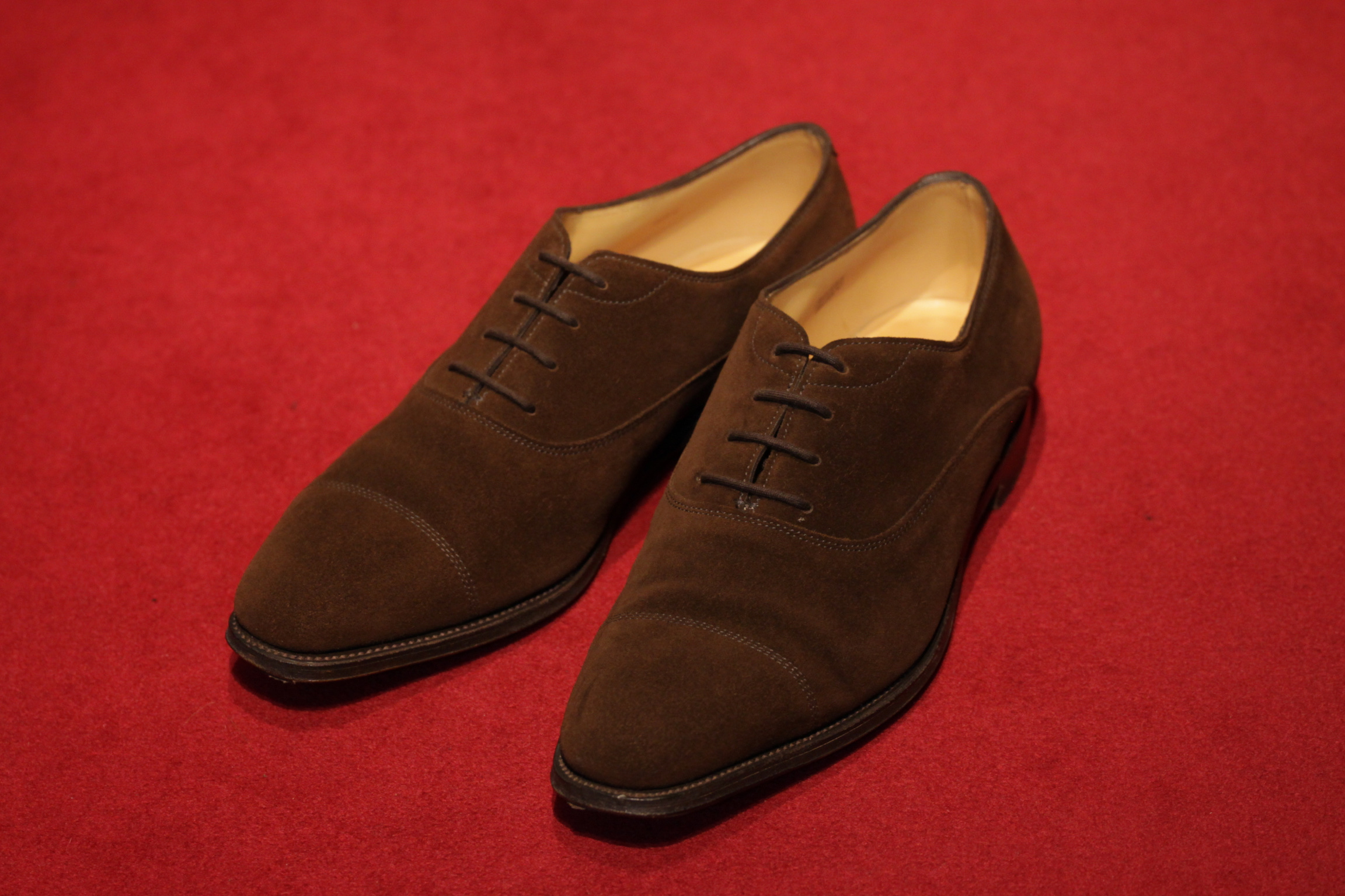 【ジョンロブ JOHN LOBB】内羽根 スエード キャップトゥ 7.5E　8000　茶