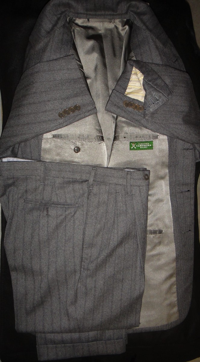 サルトリア カンパーニャ CAMPAGNA】秋冬 ピークドラペルストライプ柄  