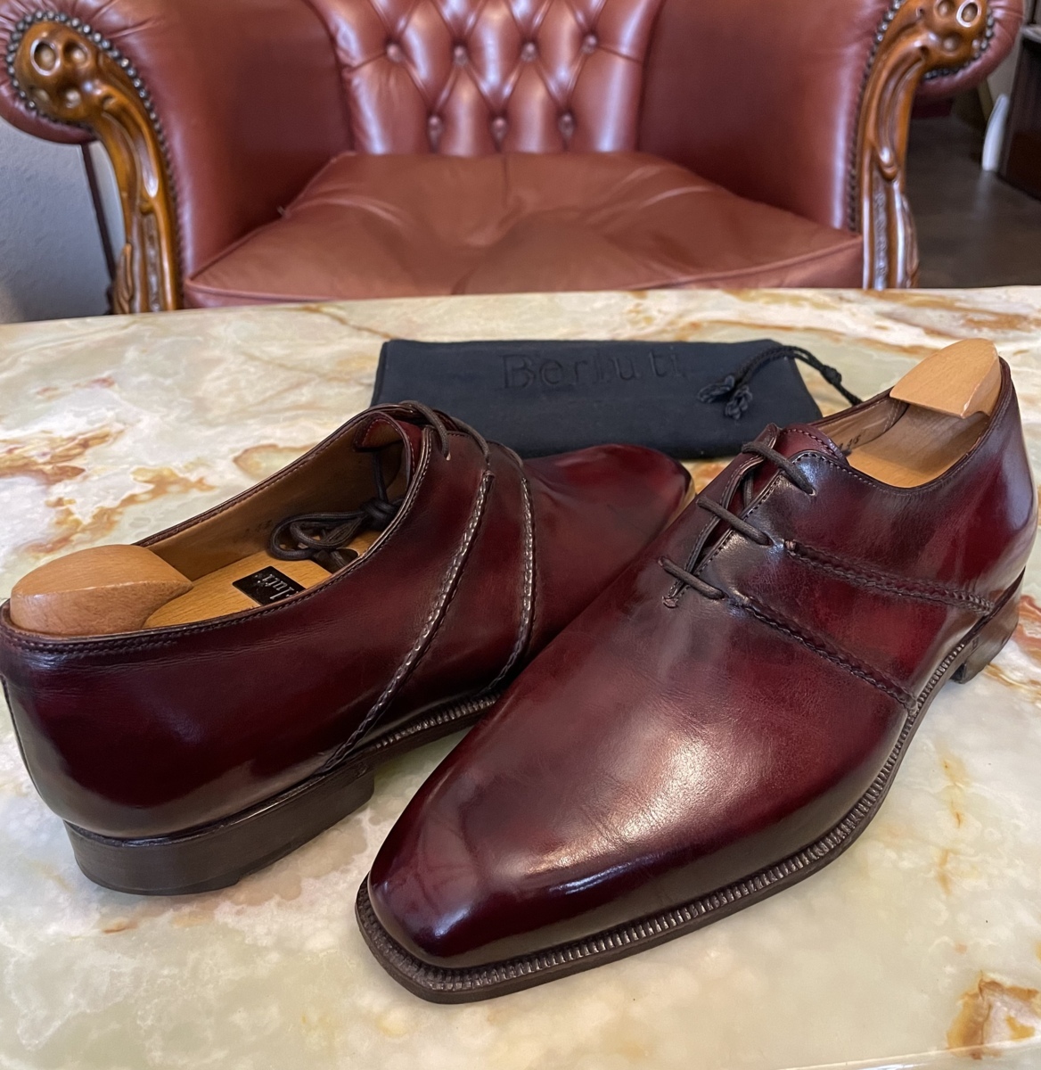 ☆新品 ベルルッティ アレッサンドロ ホールカット パンチング 革靴 茶 