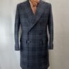 イザイア ISAIA】カシミヤ混ウール チェック柄ダブルチェスター