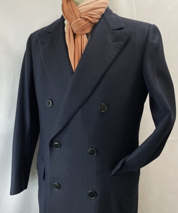 【ブリオーニ Brioni】ウールダブルチェスターコート 48～50 濃紺{sold out thanks!}