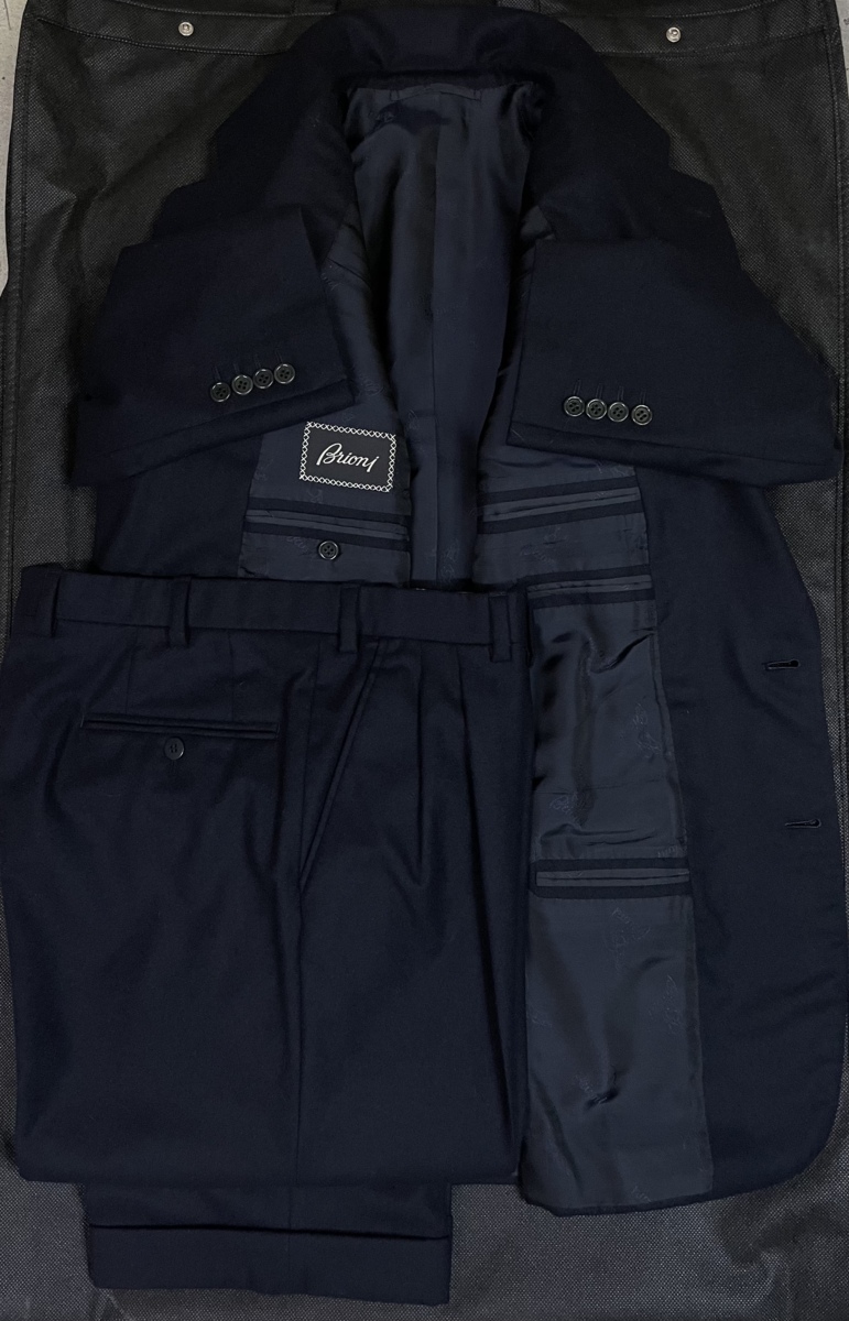 ブリオーニ Brioni】秋冬向け 定番ネイビースーツ PALATINO 46 紺色 