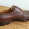 【シルバノラッタンジ Silvano Lattanzi】新品 グレイン革ダブルモンクストラップ 茶 8.5 - 画像 (6)