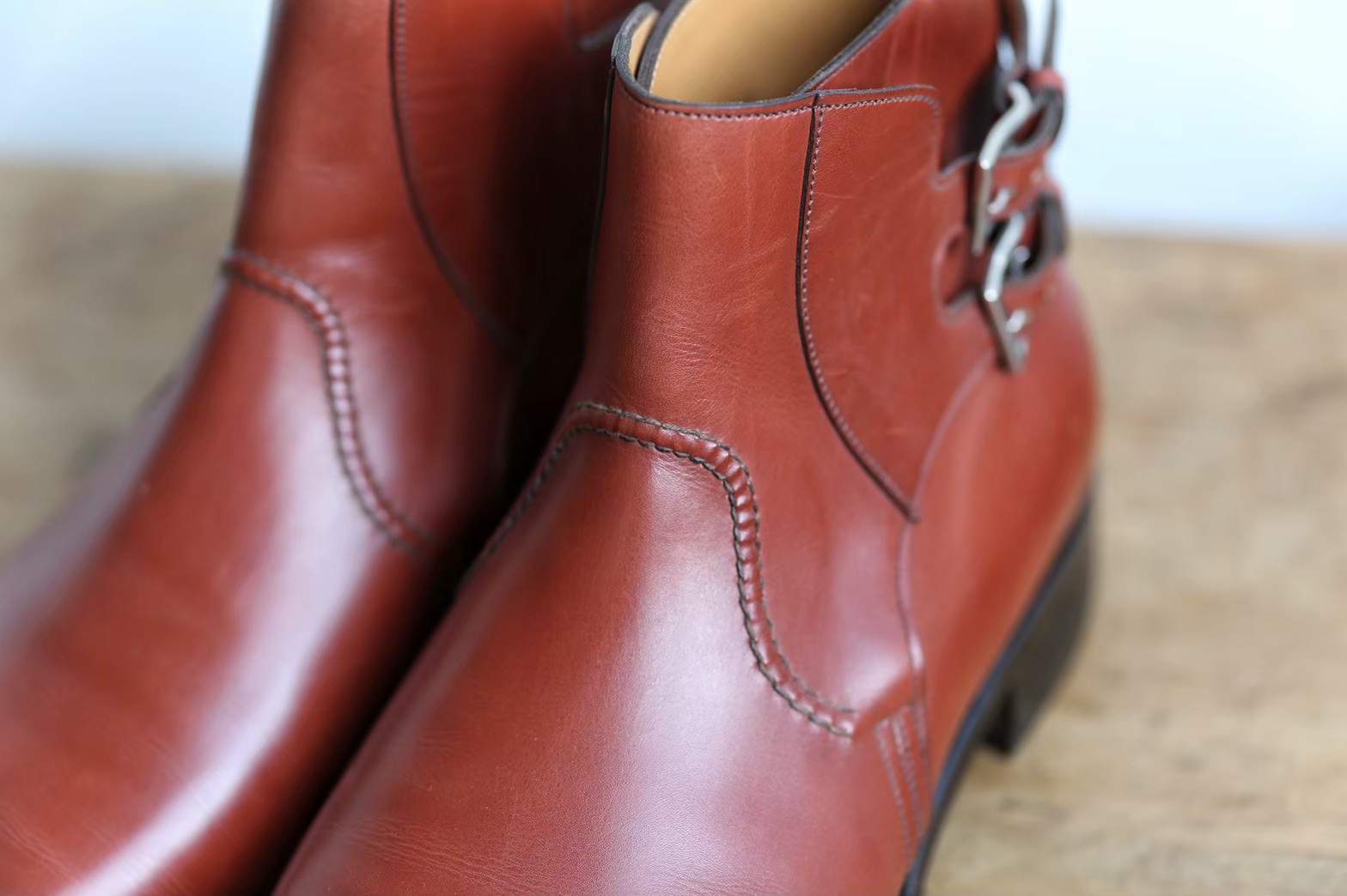 【ジョンロブ JOHN LOBB】Ｗストラップブーツ 7.5E 赤茶{sold out thanks!}