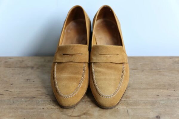 【ジョンロブ JOHN LOBB】スエード革Ｕチップコインローファー TURVEY 6.5 薄茶