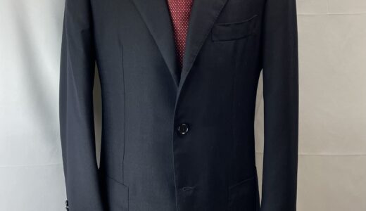 【Sartoria Attolini アットリーニ】TieYourTie別注 120’sウール合い物 定番ネイビージャケット 濃紺色無地 50サイズ