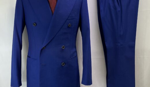 【Cesare Attolini アットリーニ】スミズーラ注文服 ナポリ仕立て ダブルスーツ 青紺色無地 44位