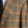 【キトン Kiton】秋冬向け カシミヤ100％千鳥格子柄ジャケット 48 茶橙 - 画像 (6)
