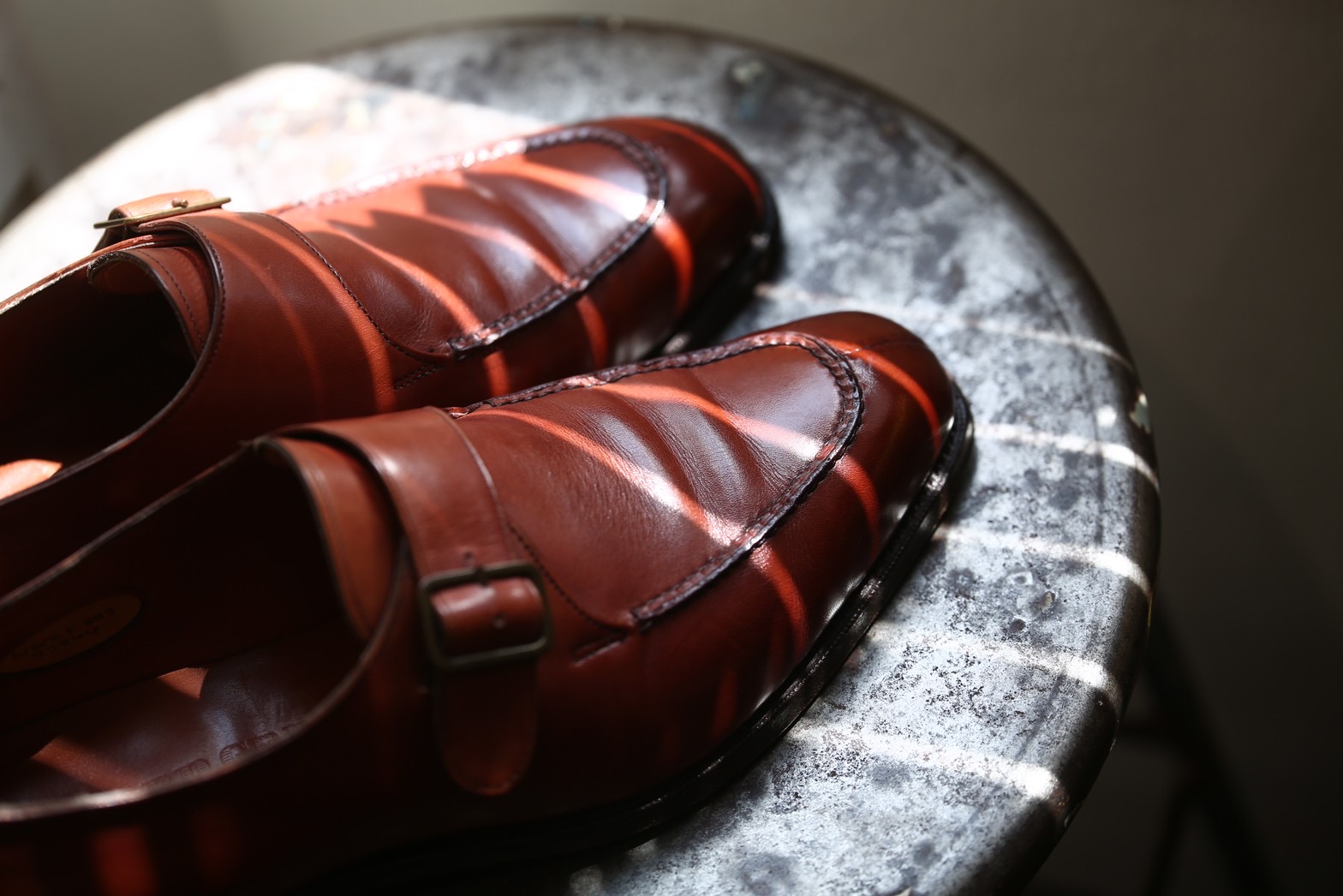 【エドワードグリーン EDWARD GREEN】ライトアングルモカ縫いUチップ靴 6 F888 赤茶