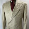 【SARTORIA CAMPAGNA サルトリア カンパーニャ】究極ミラノ仕立て 春夏向け絹麻毛 ダブルジャケット 48 ベージュ色