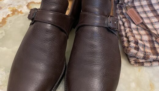 【ステファノベーメル STEFANO BEMER】名作シングルモンクストラップシューズ靴 42サイズ26.5～27cm 濃茶色