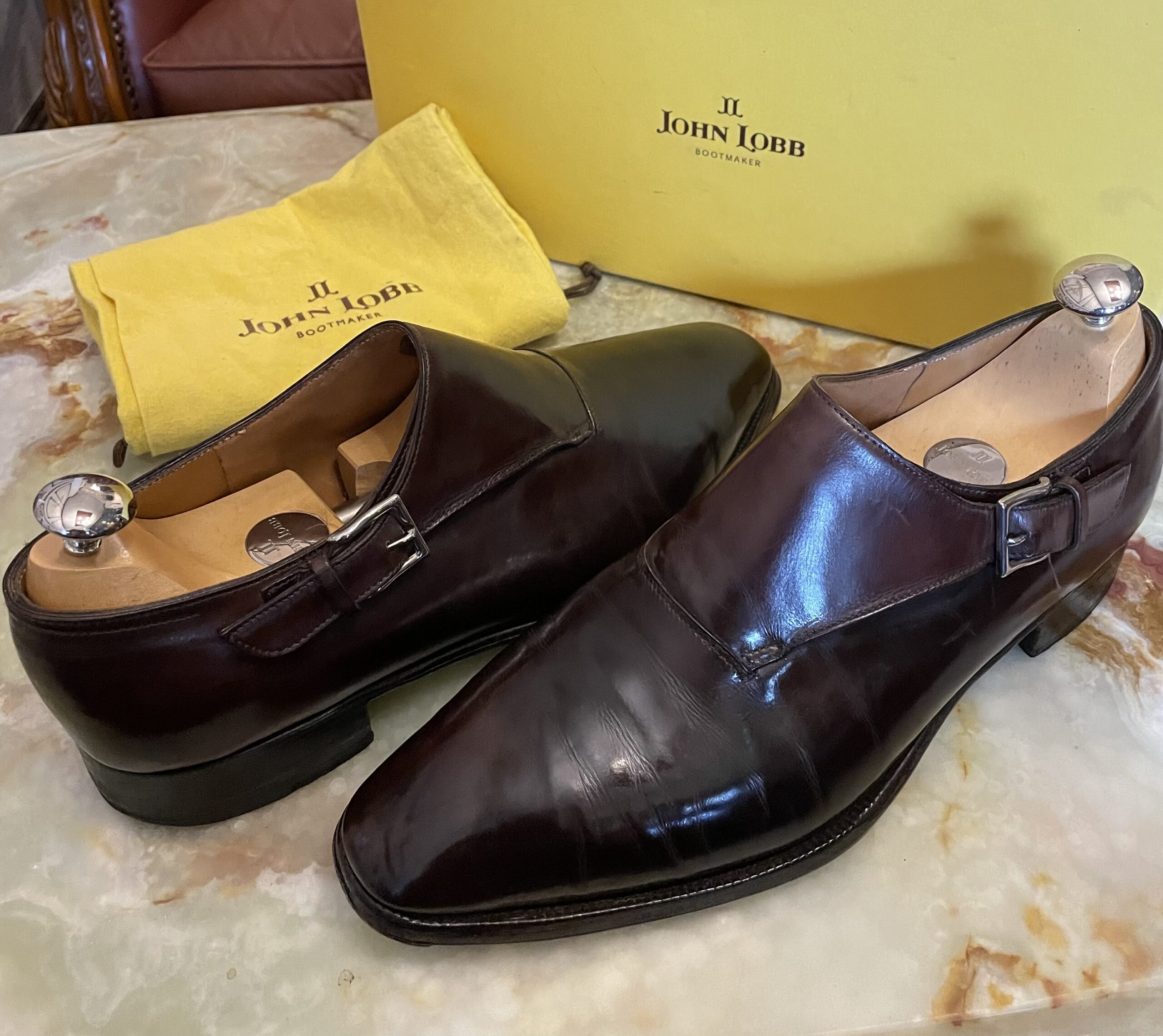 【JOHN LOBB ジョンロブ】プレステージライン サイドモンクストラップ靴シューズ VALE 7 E 8000 濃茶色