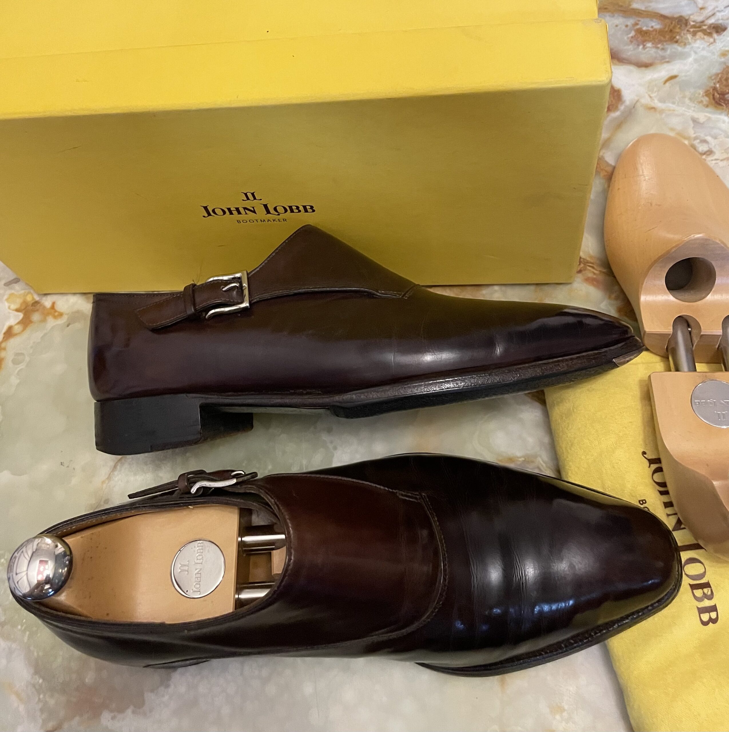 【JOHN LOBB ジョンロブ】プレステージライン サイドモンクストラップ靴シューズ VALE 7 E 8000 濃茶色