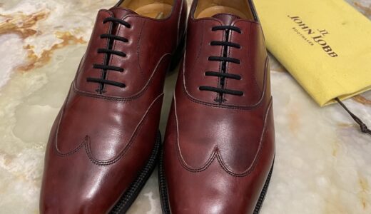 【JOHN LOBB ジョンロブ】プレステージライン 内羽根ウイングチップ靴シューズ WARWICK 6 E 7000 赤茶色