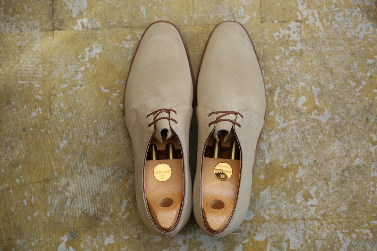 【ジョンロブ JOHN LOBB】新品 外羽根 スエード革プレーントゥ 8.5E 8695 ベージュ