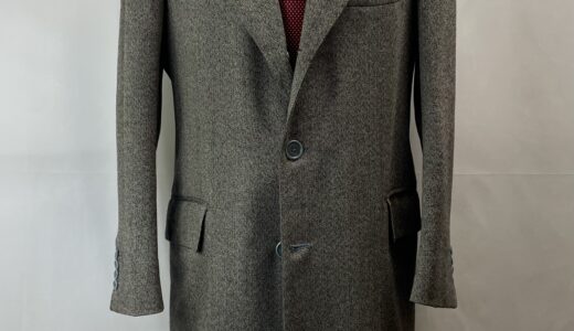 【チャルディ CIARDI】ナポリ仕立て頂点 ビスポーク注文服 チェスターコート 52～54 ホームスパン毛 グレー