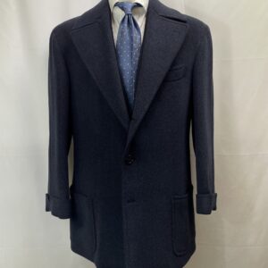 【セミナーラ SEMINARA】ビスポーク注文服 厚肉起毛ウール 短丈コート 52～54位 紺色{sold out thanks!}