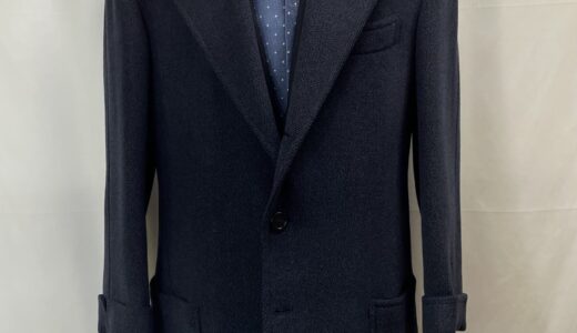 【セミナーラ SEMINARA】ビスポーク注文服 厚肉起毛ウール 短丈コート 52～54位 紺色{sold out thanks!}