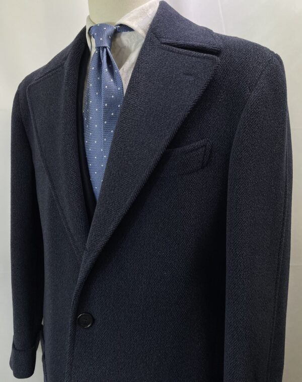 【セミナーラ SEMINARA】ビスポーク注文服 厚肉起毛ウール 短丈コート 52～54位 紺色{sold out thanks!} - 画像 (8)
