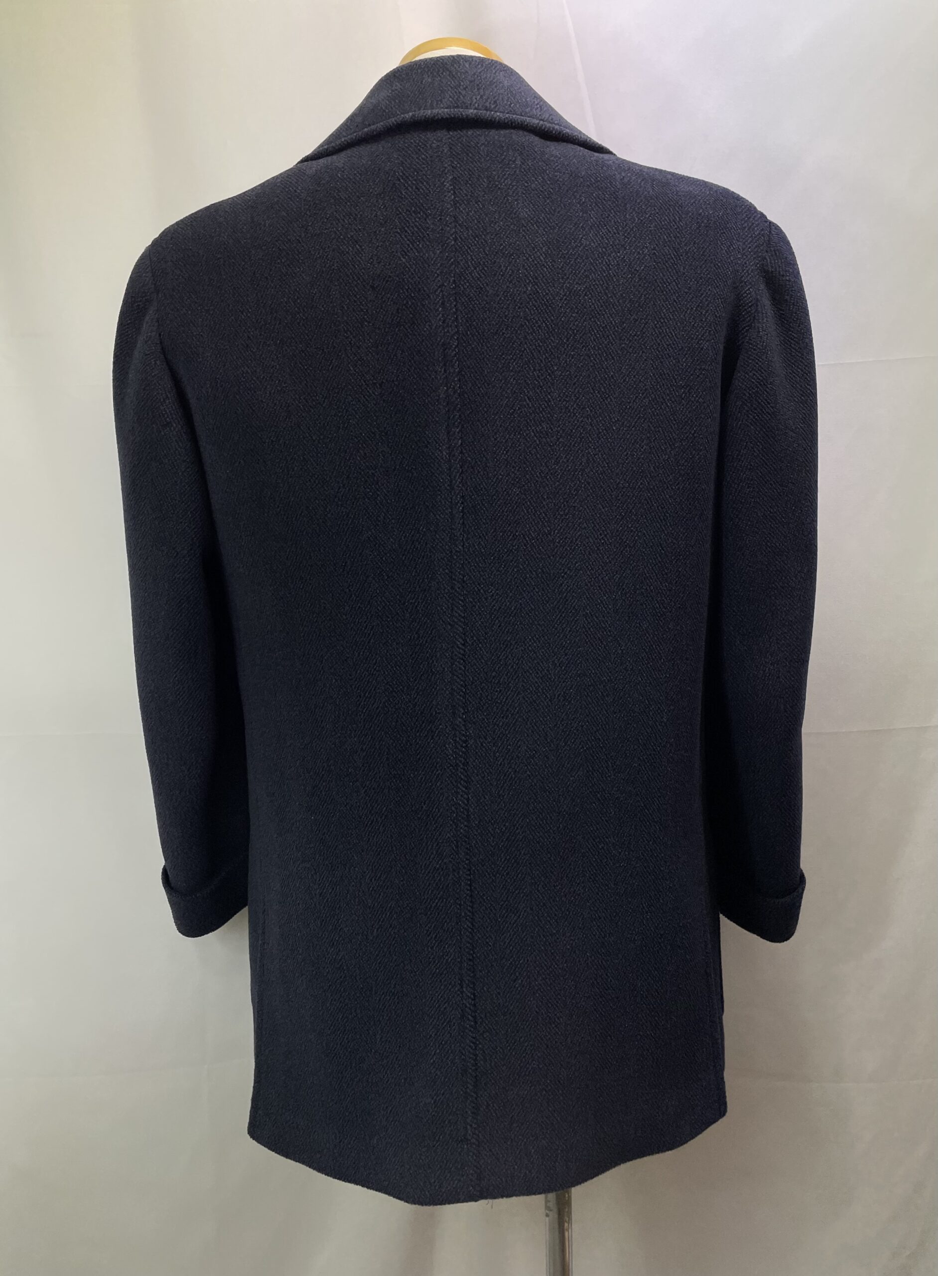 【セミナーラ SEMINARA】ビスポーク注文服 厚肉起毛ウール 短丈コート 52~54位 紺色{sold out thanks!} - 画像 (9)