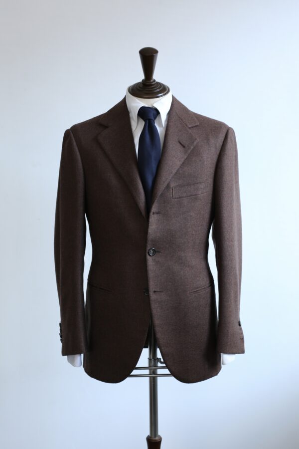 【LIVERANO & LIVERANO リベラーノ】ビスポーク注文服 秋冬向けライトツイード毛 ジャケット 茶色 44～46{sold out thanks!} - 画像 (6)