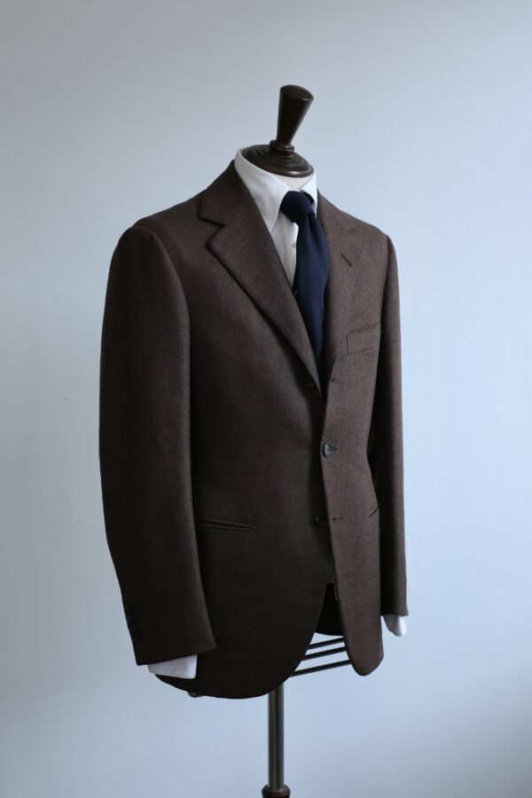 【LIVERANO & LIVERANO リベラーノ】ビスポーク注文服 秋冬向けライトツイード毛 ジャケット 茶色 44～46{sold out thanks!} - 画像 (7)