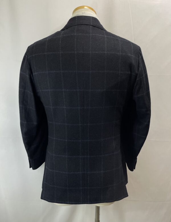 【sartorio サルトリオ】ナポリ仕立て 秋冬向けカシミヤ絹ウール 格子柄ダブルジャケット 50～48 {sold out thanks!} - 画像 (3)