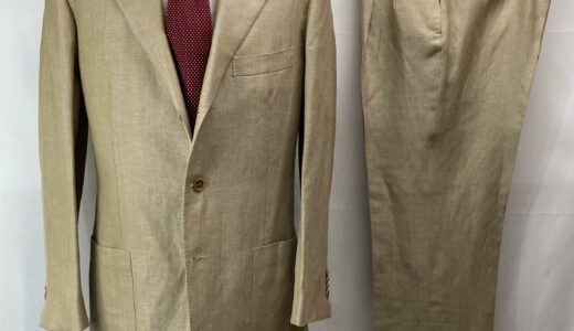 【Kiton キトン】上質シルクリネン絹麻ウール 春夏向け ジャケット＆パンツ 2Pスーツ 50～52 ベージュ色{sold out thanks!}