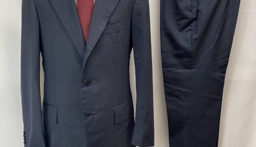 【ORAZIO LUCIANO オラツィオ ルチアーノ】春夏向け 英国ウール 定番ネイビースーツ MTO 50～52 紺無地