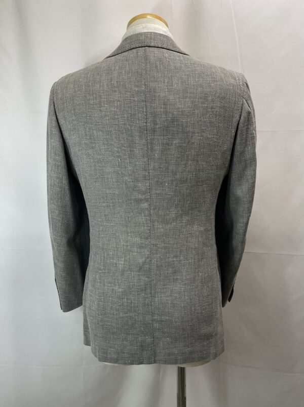 【Cesare Attolini アットリーニ】ナポリ仕立て 春夏向けカシミヤ60麻絹ホップサック グレージャケット 薄灰色 48～46 - 画像 (3)