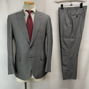 【Brioni ブリオーニ】極上シルク絹＆ウール 春夏向け ピークドラペル グレースーツ BRACCIANO 46位(48) 灰色