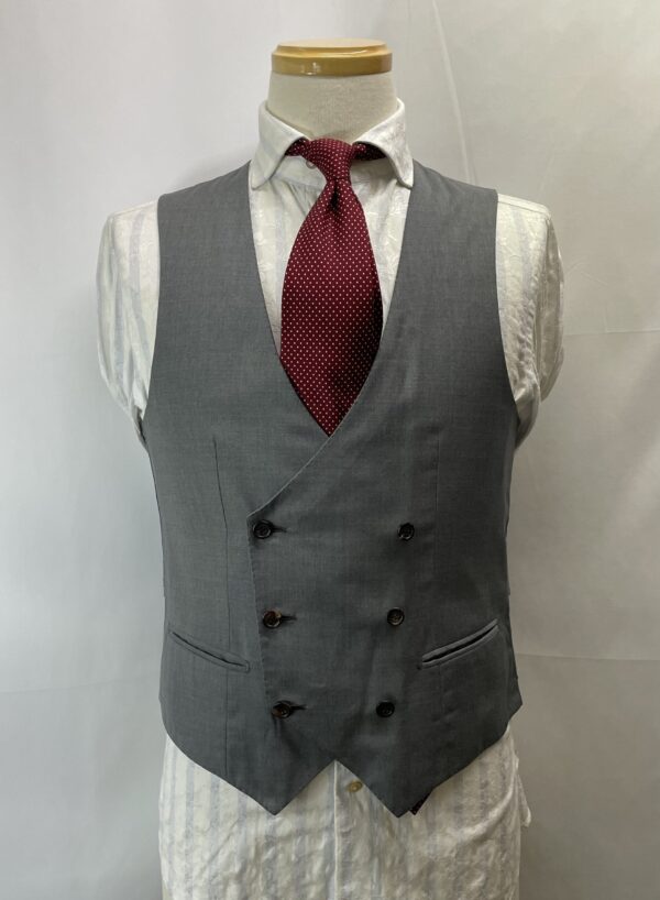 【Brioni ブリオーニ】スミズーラMTO 合い物 スリーピース3P 美麗グレースーツ MADISON 44～46 灰色無地 - 画像 (5)