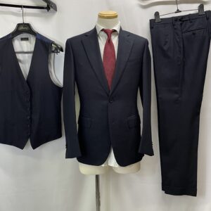 【Brioni ブリオーニ】合い物 絹ウール スリーピース3P 定番ネイビースーツ MADISON 46 濃紺色無地{sold out thanks!}