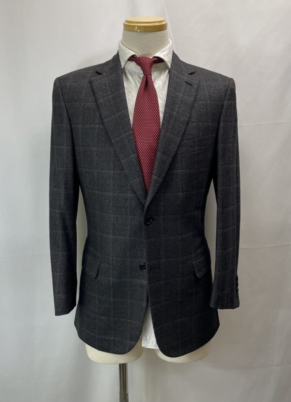 【Brioni ブリオーニ】秋冬向け お洒落ウインドーペン格子柄グレージャケット BRUNICO 44～46 - 画像 (2)