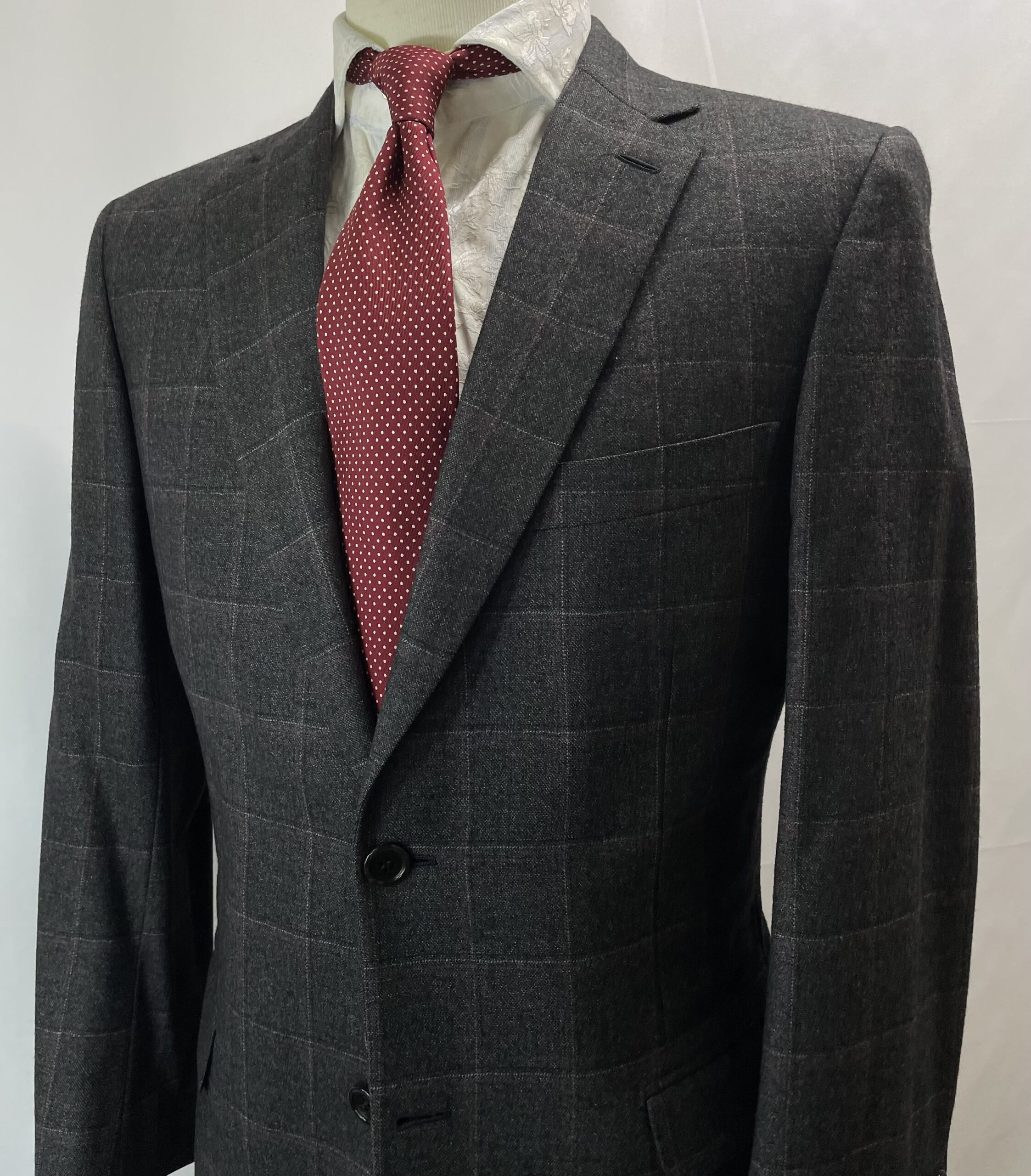 【2025A/W新作★送料無料】 Brioni ブリオーニ】秋冬向け お洒落ウインドーペン格子柄グレー ジャケット・アウター