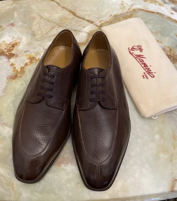 【Marini マリーニ】未使用品 貴重ビスポーク注文靴 リャマ革 Uチップ外羽根シューズ 7位25.5～26cm 茶色