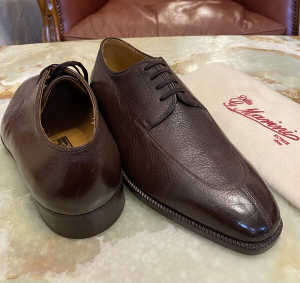 【Marini マリーニ】未使用品 貴重ビスポーク注文靴 リャマ革 Uチップ外羽根シューズ 7位25.5～26cm 茶色 - 画像 (3)
