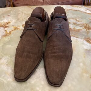 【メッカリエロ meccariello】スエード革プレーントゥ外羽根ダービーシューズ靴 6 25～25.5cm 茶色