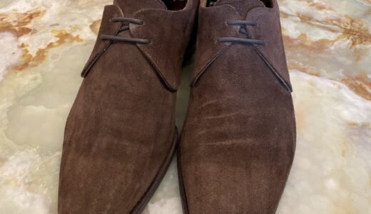 【メッカリエロ meccariello】スエード革プレーントゥ外羽根ダービーシューズ靴 6 25～25.5cm 茶色