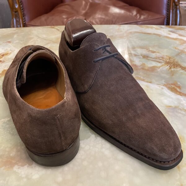 【メッカリエロ meccariello】スエード革プレーントゥ外羽根ダービーシューズ靴 6 25～25.5cm 茶色 - 画像 (3)