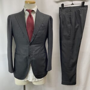 【Sciamat シャマット】ビスポーク注文服 極上シルク絹ウール 春夏向け 定番グレースーツ 44~42