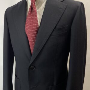 【Luca Verdicchio ルカ ヴェルディッキオ】手仕事ナポリ仕立て 合い物 ネイビージャケット 48 紺色無地