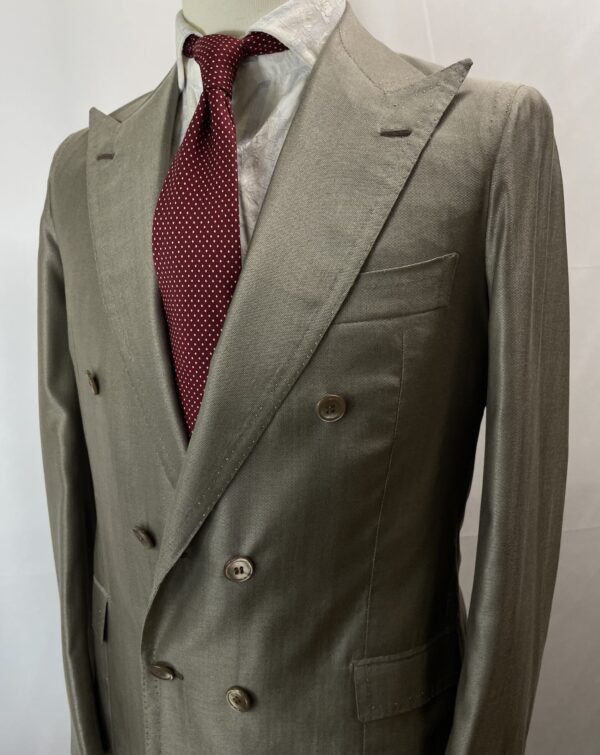【Sartoria Manna マンナ】技巧ビスポーク注文服 手仕事ナポリ仕立て 絹毛150s ダブルジャケット 42～44