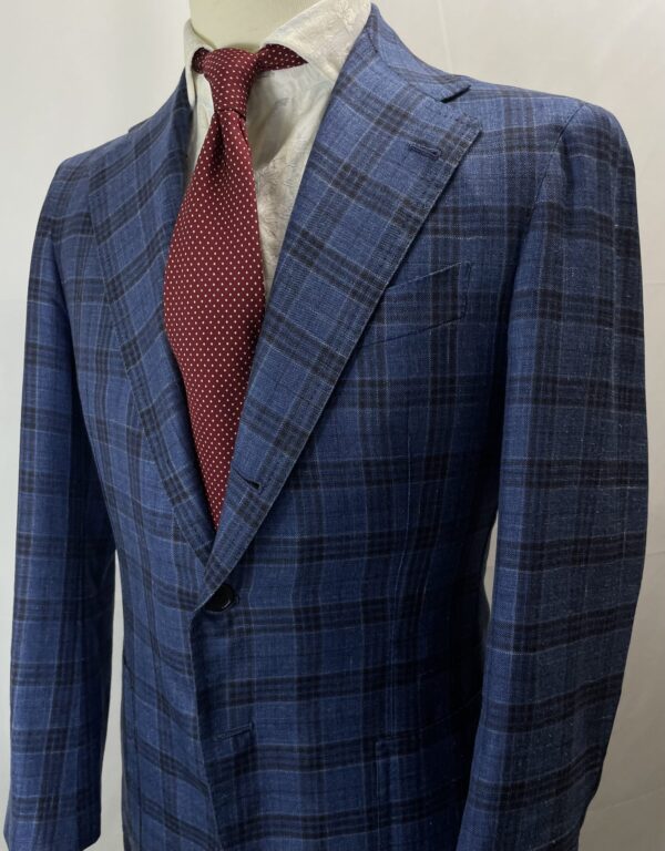 【Sarto Amato アマート】技巧ビスポーク注文服 手仕事ナポリ仕立て 絹麻毛3者混 チェック柄ジャケット 44位