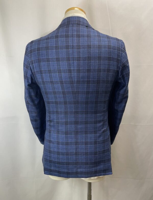【Sarto Amato アマート】技巧ビスポーク注文服 手仕事ナポリ仕立て 絹麻毛3者混 チェック柄ジャケット 44位 - 画像 (4)